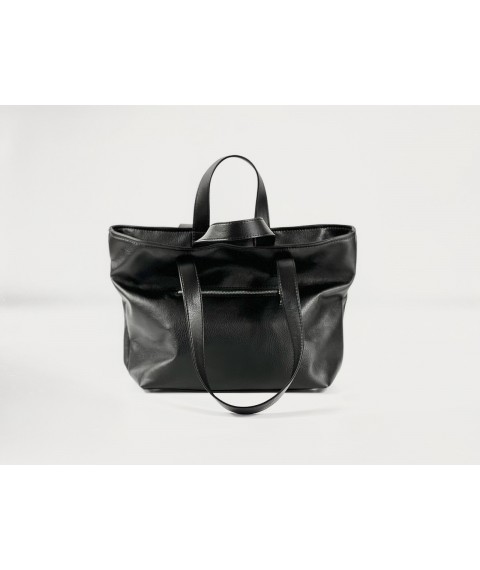 Schwarze Damentasche aus gewebtem Kunstleder SD51x1