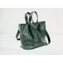 Большая женская сумка-тоут из экокожи зеленая SD51x3