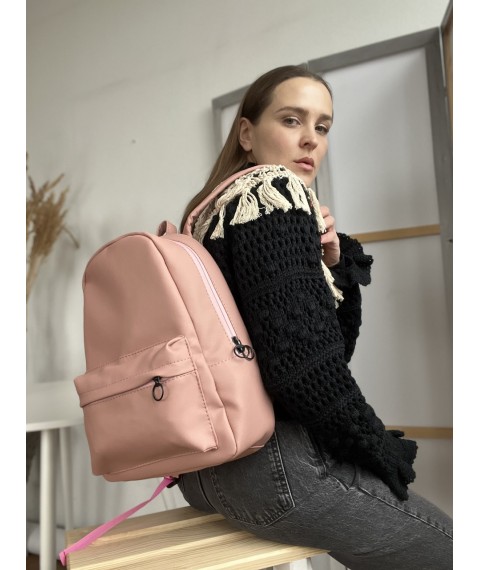 Women's backpack classic orthopedic made of eco-leather pink made of eco-leather M2x5