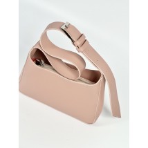Пудровая женская сумка-багет из экокожи
