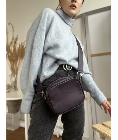 Women's shoulder bag made of eco-leather purple M16Lx4
