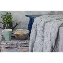 Plaid knitted ROMANTIC 160x210 light gray