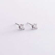 Gold stud earrings with diamonds sb0156arp Onyx
