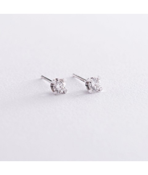Gold stud earrings with diamonds sb0156arp Onyx