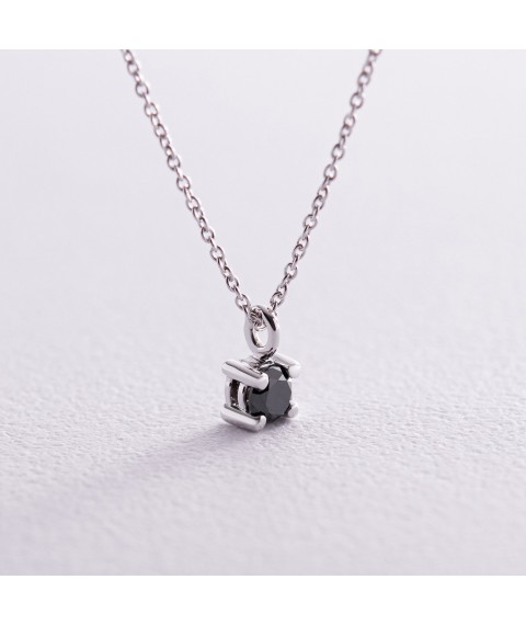 Gold necklace with black diamond flask0099y Onyx 45