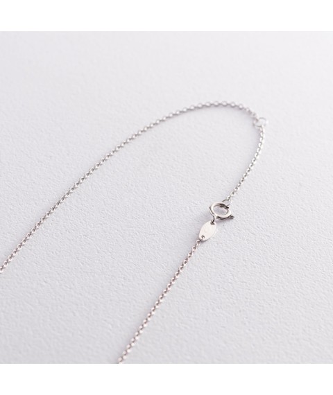 Necklace "Chloe" with a ball in white gold coll01936 Onix 45