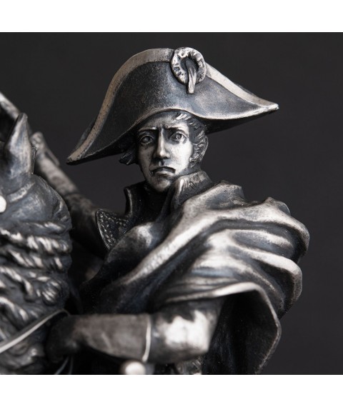 Silver figure "Napoleon on horseback" handmade 23099d Onyx