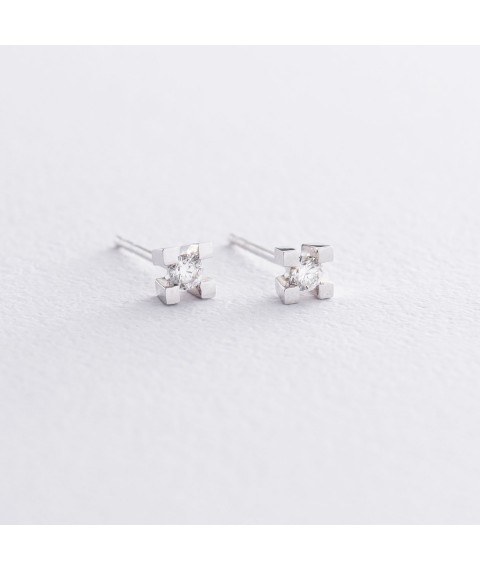 Gold earrings - studs (diamonds) sb0159arp Onyx