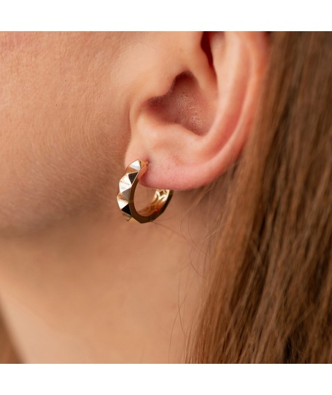 Earrings - rings "Louise" in yellow gold s08951 Onyx