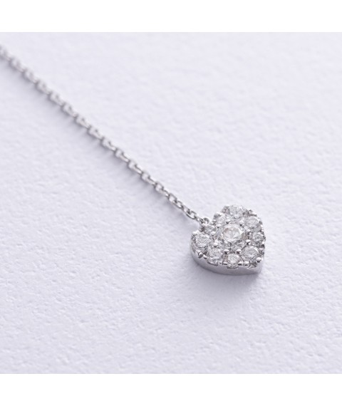 Gold necklace - tie "Hearts" with diamonds flask0120mi Onix 42