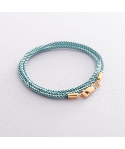 Silk blue cord with silver clasp (gold plated) 18695 Onyx 40