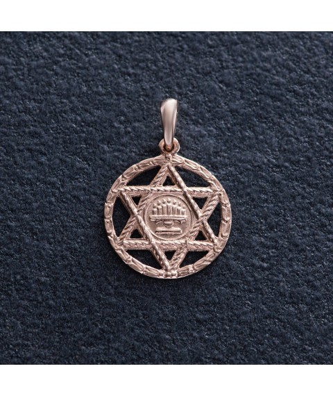 Gold pendant "Star of David" p00321 Onyx
