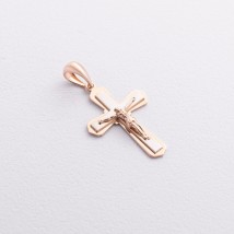 Крестик с распятием (красное, белое золото) п03999 Онікс