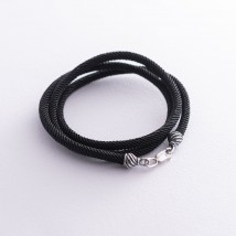 Silk cord with silver clasp (4mm) 18450 Onix 65