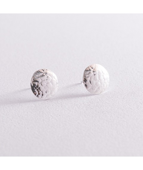 Серебряные серьги - пусеты "Теона" (1.2 см) 123185 Онікс