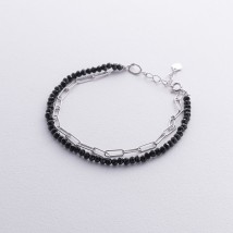 Silver double bracelet (crystal) 905-01438 Onyx 18