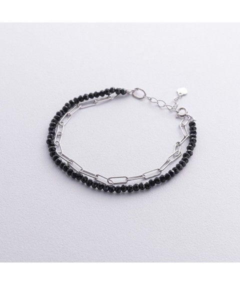 Silver double bracelet (crystal) 905-01438 Onyx 18
