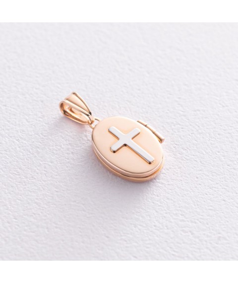 Gold pendant for photography with a cross p02938 Onyx