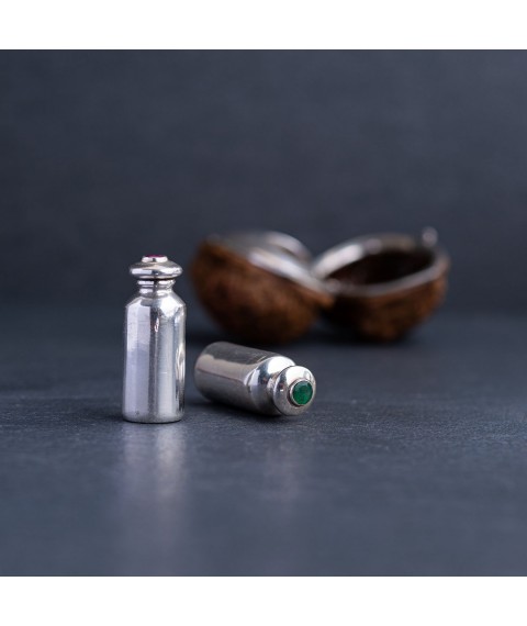Срібна фігура "Флакон для парфумів" ручної роботи 23103 Онікс