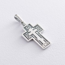 Срібний православний хрест з чорнінням 13365 Онікс