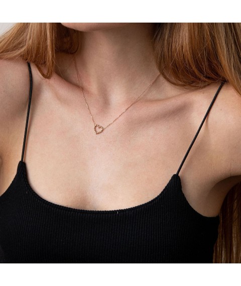 Gold necklace "Love Heart" coll01989 Onyx 43