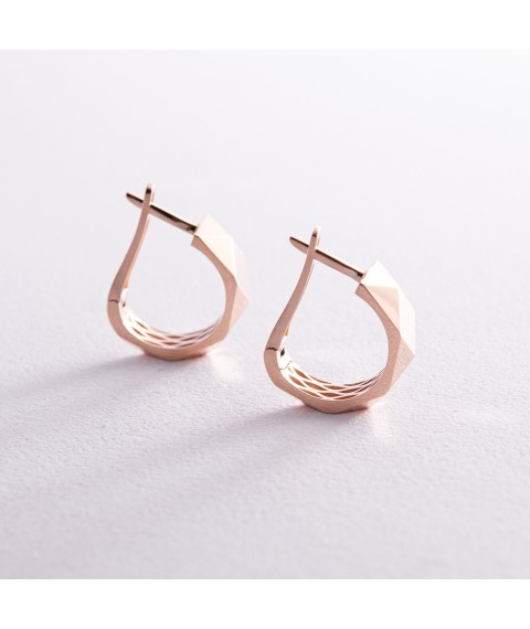 Earrings "Perfection" in red gold s08136 Onyx