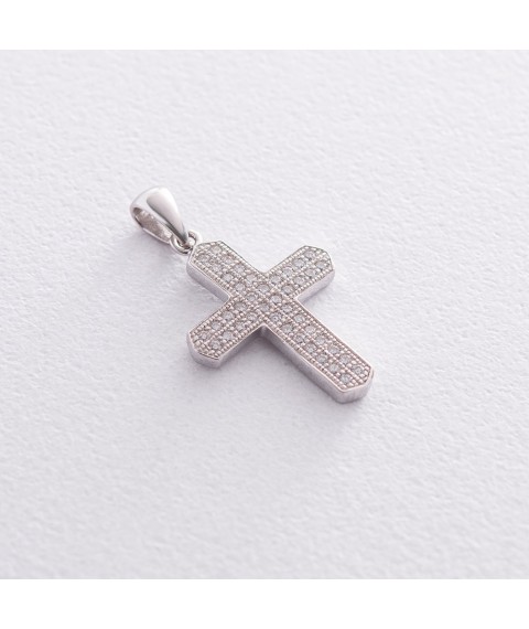 Срібний хрестик з фіанітами 132016 Онікс