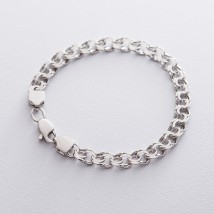 Мужской серебряный браслет (гарибальди 1.0 см) ро21751 Онікс 23