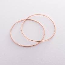 Earrings - rings in red gold (5.4 cm) s01881 Onyx