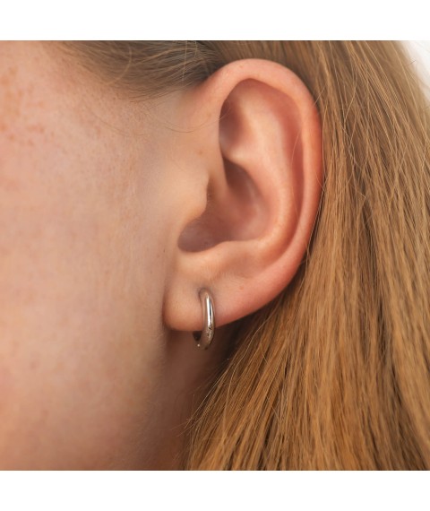 Сережки "Mini" у білому золоті с09091 Онікс