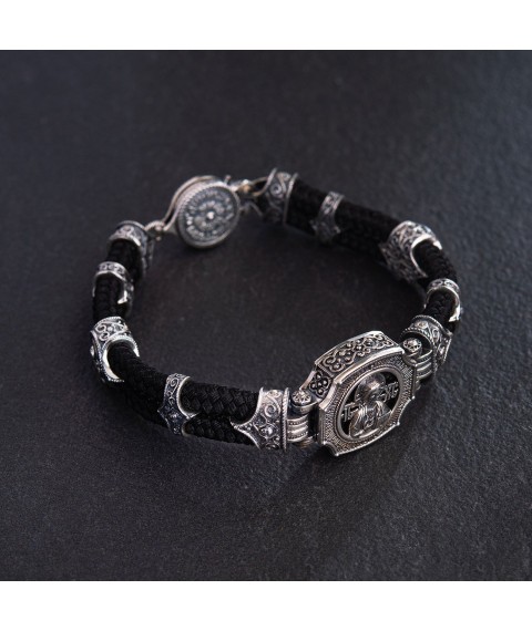 Silver bracelet "Lord Almighty" (ebony, onyx) 427 Onyx 22.5