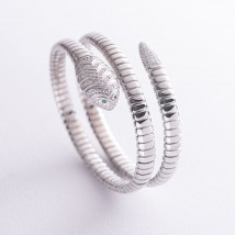 Silver bracelet "Snake" with cubic zirconia 141496 Onyx