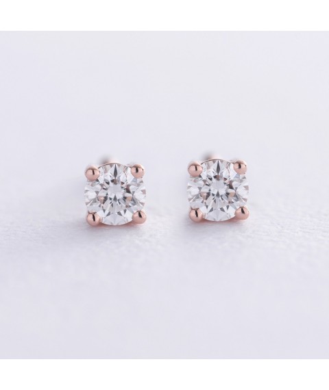 Earrings - studs with diamonds (red gold) 331382421 Onyx