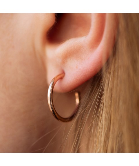 Earrings - studs "Kelly" in red gold s07748 Onyx