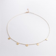 Gold necklace with circles kol01432 Onyx 45