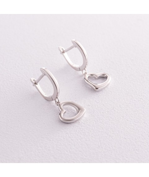 Сережки "Сердечки" у сріблі 123259 Онікс
