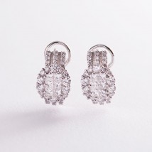 Gold earrings with diamonds s664 Onyx