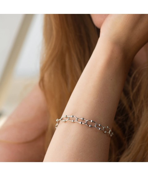 Silver bracelet "Fantasy" 141547 Onyx 16