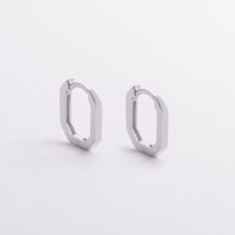 Сережки "Olimpia" в білому золоті с09397 Онікс