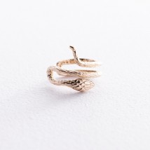 Earring - cuff "Snake" in yellow gold s08494 Onyx