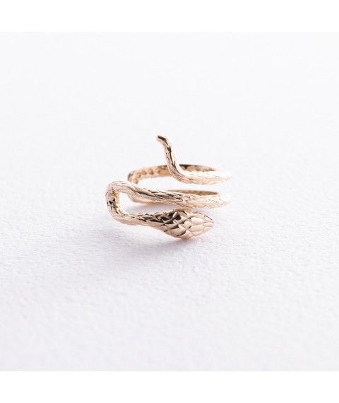 Earring - cuff "Snake" in yellow gold s08494 Onyx