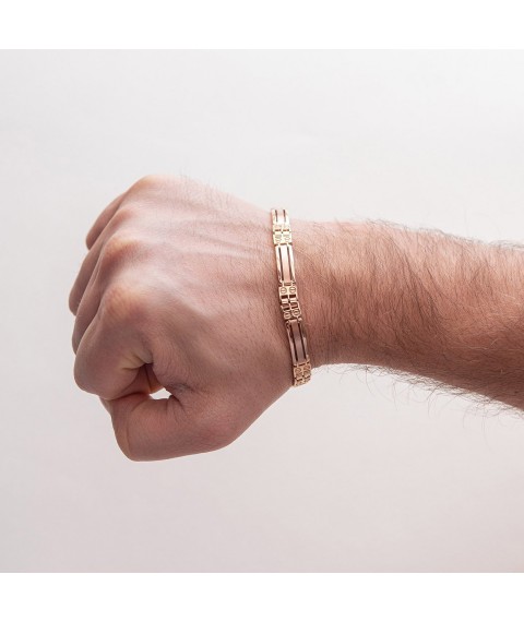 Men's bracelet in red gold b05016 Onix 22