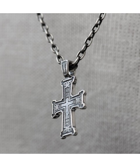 Orthodox cross "Golgotha" (blackening) 131190 Onyx