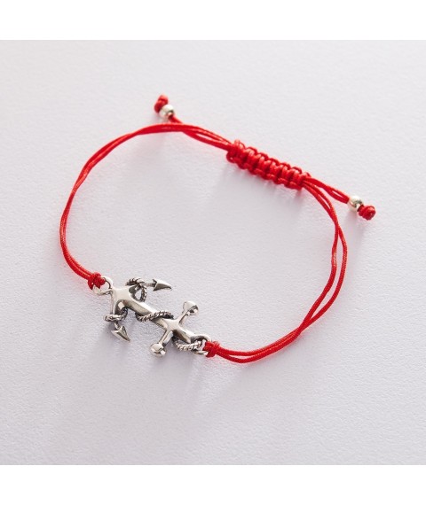 Bracelet with red thread "Anchor" 141312 Onix 19.5