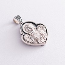 Silver pendant "Guardian Angel" 131650 Onyx