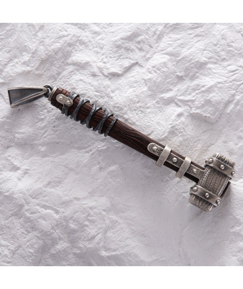 Silver pendant "Viking Hammer" with ebony 1116p Onyx