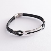 Rubber bracelet (cubic zirconia) b03980 Onix 24