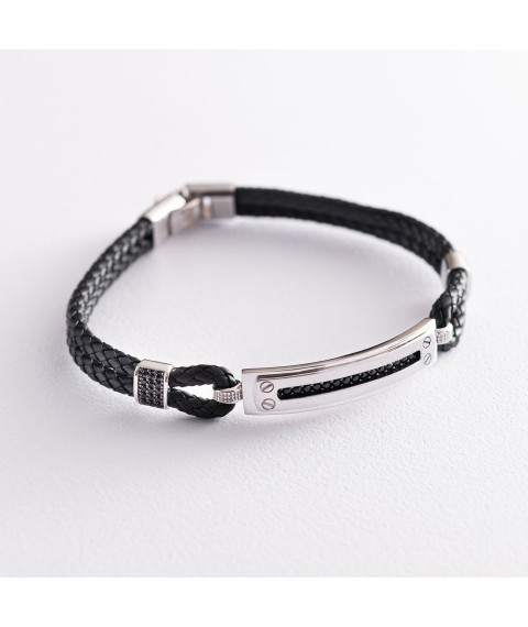 Rubber bracelet (cubic zirconia) b03980 Onix 24