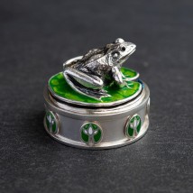 Серебряная фигура "Лягушка" ручной работы 23118 Онікс