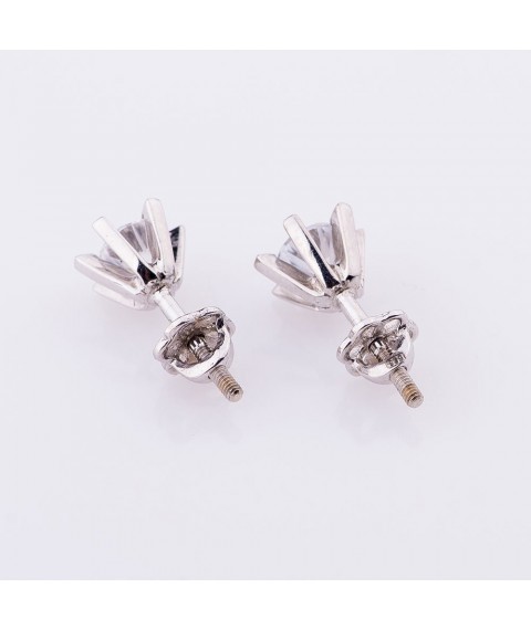 Stud earrings with cubic zirconia (7mm) s02827 Onyx